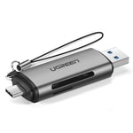 UGreen USB Type C/USB 3.0 SD/micro SD kort läsare Grå