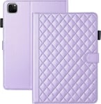 Coque Pour Ipad Air 13 2024 Ipad Pro 12.9 2022/2021/2020/2018 Business Cuir Pu Tablet Étui Pour Ipad Pro 12.9 6/5/4/3 Gen Avec Fente Pour Carte Fonction Stand Violet