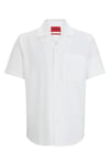 HUGO Hommes Ellino Chemise Relaxed Fit en Seersucker de Coton Stretch