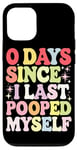 Coque pour iPhone 12/12 Pro 0 Days Since I Last Pooped Myself Drôle Rétro Vintage