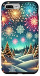 Coque pour iPhone 7 Plus/8 Plus Feu d'artifice d'hiver la neige, conception de Noël festif