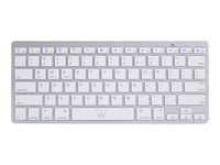 Ewent EW3168 - Clavier - Bluetooth - AZERTY - Belge - blanc, argent