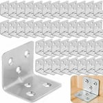 Lot de 64 Équerre d'assemblage Renforcée Inox, 38x30x30mm Plaque Equerre Inox, Equerre Metal pour Fixation de Inox pour Fixation et Réparation