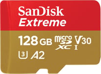 SanDisk 128GB Extreme microSDXC card +SD adapter, microSD card for smartphones,