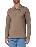 G-STAR RAW Men's Polo Half Zip Lightweight Sweater, Brown (deep walnut D23170-D136-B743), M