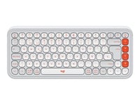 Logitech POP Icon Keys - Clavier - sans fil - Bluetooth LE - QWERTY - Espagnol - blanc cassé, orange