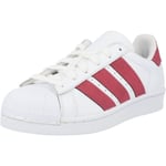 adidas Originals Superstar Leather Trainers White & Dark Pink