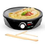 1000w Pancake Crepe Maker Electric Non-Stick Cooking Plate +Free Utensils-Black