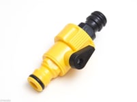 2 OF QUICK FIX SNAP FIT IN LINE TAP GARDEN TOOLS HOSE YELLOW CONNECTOR