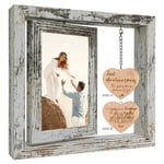 2ND Wedding Anniversary Rotating Photo Frame Gifts, 2 Year Marriage Cotton Anniversary Photo Frame Gifts for Wife Husband Her Him (Dis Two 15x10 cm)