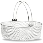 Panier de Friteuse à Air, Panier à Vapeur, Panier en D'Acier Inoxydable 304 pour Friteuse à Air, Accessoire de Friteuse à Air Panier de 8 Pouces