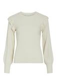 Vila Vineira O-Neck L/S Rib Knit Top - Noos Vit