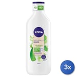 3x Nivea Corps Liquide 350 Ml. Naturally Good Aloe 83354