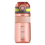 TITIROBA TKK 1016 Gourde pour enfant 500 ml anti-fuite Tritan sans BPA utilisable d'une seule main avec passoire et brassard Rose