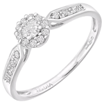 Mogul 9ct White Gold Halo Diamond Engagement Ring, 0.25ct