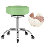 OUTMASTER Tabouret sur roulettes réglable en hauteur - 50-62 cm - Charge maximale : 180 kg - Tabouret pivotant à 360° - Pour salon et spa - En cuir - Vert