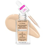 Wet n Wild Bare Focus Niacinamide Skin Tint, Fond de Teint Léger avec Formule Modulable, Enrichi en Acide Hyaluronique et Vitamine E pour un Look Radieux, Light Medium Sand