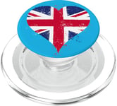 Union Jack of Great Britain in Heart A Cute British Flag PopSockets PopGrip for MagSafe