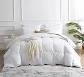 Dafinner Couette en Coton Biologique 750 Plumes de Canard et Duvet d'oie au Pouvoir gonflant Oeko-TEX Standard 100 DWR Toutes Saisons, 240 * 260