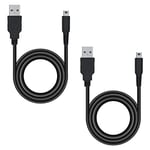 Mcbazel 2 Pièces Câble de Charge USB pour NS DSI/ 3DS/3DS XL/New 3DS/New 3DS XL/New 2DS XL/New 2DS/2DS XL/2DS/Dsi XL - Noir