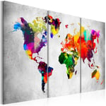 Tableau toile de décoration murale impression premium en 3 parties sur châssis en bois motif Triptyque du monde artistique 60x40 cm 110015518