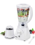 550W Geepas 2 in 1 Food Jug Blender Ice Crusher, Mill,Coffee/Spice Grinder White