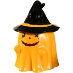 Halloween-mugg, spökmugg med lock, Halloween-spöke novelty-kaffemugg, Dorable häxhatts-spökkopp för hemmakontor Halloween-dekorationer Orange