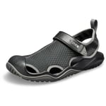 Crocs Swiftwater Mesh Deck Sandal Men, Sandales à Bout Fermé Homme, Noir (Black 001), 46/47 EU (Taille fabricant: M12)