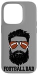 iPhone 14 Pro Football Dad Funny Messy Hair Beard Football Dad Case