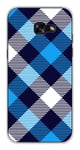 Coque en silicone imprimée compatible Samsung Galaxy A3 2017 Tartan Bleu