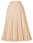 GRACE KARIN Vintage Jupe Femme Mi Longue Plissée pour Soirée Mariée Elegant M cl2473-32/Kaki Clair