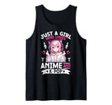 Just a Girl Who Loves Anime and K-Pop Anime Merch Japanese Tank Top