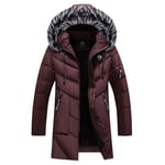 Doudoune Homme De Marque Col En Fausse Fourrure Amovible Plus De Velours Blouson Hommes Mi-Longue Modèle Coupe Longue Épaississant Parka Homme-Zs306775