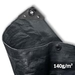 NOOR Bâche de Protection Profi- 140g/m² - 5x8 m - Anthracite - Bâche Tout Usage pour Protection Contre Les intempéries - Idéale pour Le Jardin - stabilisée UV, enduite des Deux côtés, imperméable