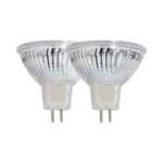 Lot de 2 ampoules smd led Spot MR16, culot GU5.3, 345 Lumens, conso. 5W (eq. 35W), 4000K, Blanc neutre - PACK2VM35SCW - Xanlite