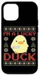 iPhone 12/12 Pro Funny Duck with Knife Meme - I'm a Lucky Duck Ugly Christmas Case