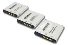 INTENSILO 3x Li-Ion Batterie 700mAh (3.6V) pour appareil photo, caméra vidéo Kodak Easyshare M320, M340, M341, M753 comme Klic-7001, DLi-213.