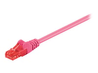 Goobay - Koblingskabel - Rj-45 (Hann) Til Rj-45 (Hann) - 50 Cm - Utp - Cat 6 - Formstøpt, Uten Hindringer - Magenta