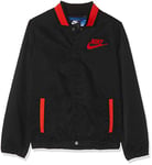 Nike B NSW HOOPFLY Jacket Veste Garçon, Black/Habanero Red/Habanero re, FR : XS (Taille Fabricant : XS)