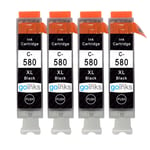 4 Black (PGI) Ink Cartridges C-580 for Canon PIXMA TS6250 TS705a TS8350 TS9550