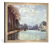 Kunst für Alle 'Image encadrée de Alfred Sisley Vue du Canal Saint-Martin, Paris, d'art dans Le Cadre de Haute qualité Photos Fait Main, 60 x 40 cm, Argent Raya