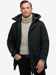 Superdry City Padded Parka Coat - Black, Black, Size M, Men