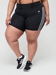 adidas Performance Training Essentials 3-stripes High-waisted Short Leggings - Black, Black, Size 3X, Women