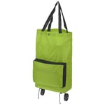 Foldable Shopping Cart Collapsible Trolley Bags Shopping Bags with Wheels Green