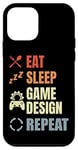 Coque pour iPhone 12 mini Eat Sleep Game Design Repeat Video Game Producer