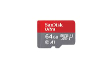 Ibroz Carte Mémoire Sandisk Micro SD XC Ultra  64 GB + Adaptateur SDe 10, U1,