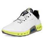 ECCO Men's Biom C4 Boa Gore-tex Waterproof Golf Shoe, White/Yellow, 4/4.5 UK