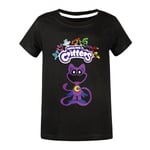 Barnens Leende Critters CatNap Söta Cartoon T-shirt Kortärmad Unika Toppar Julgåva Black 140cm