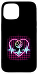 Coque pour iPhone 15 Heartbeat Panier de basketball Heart Line Pulse Player Sport Basket