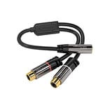 KabelDirekt – 0.2m 3.5mm to RCA Adapter (Adapter 2 x RCA female to 3.5mm female) PRO Series